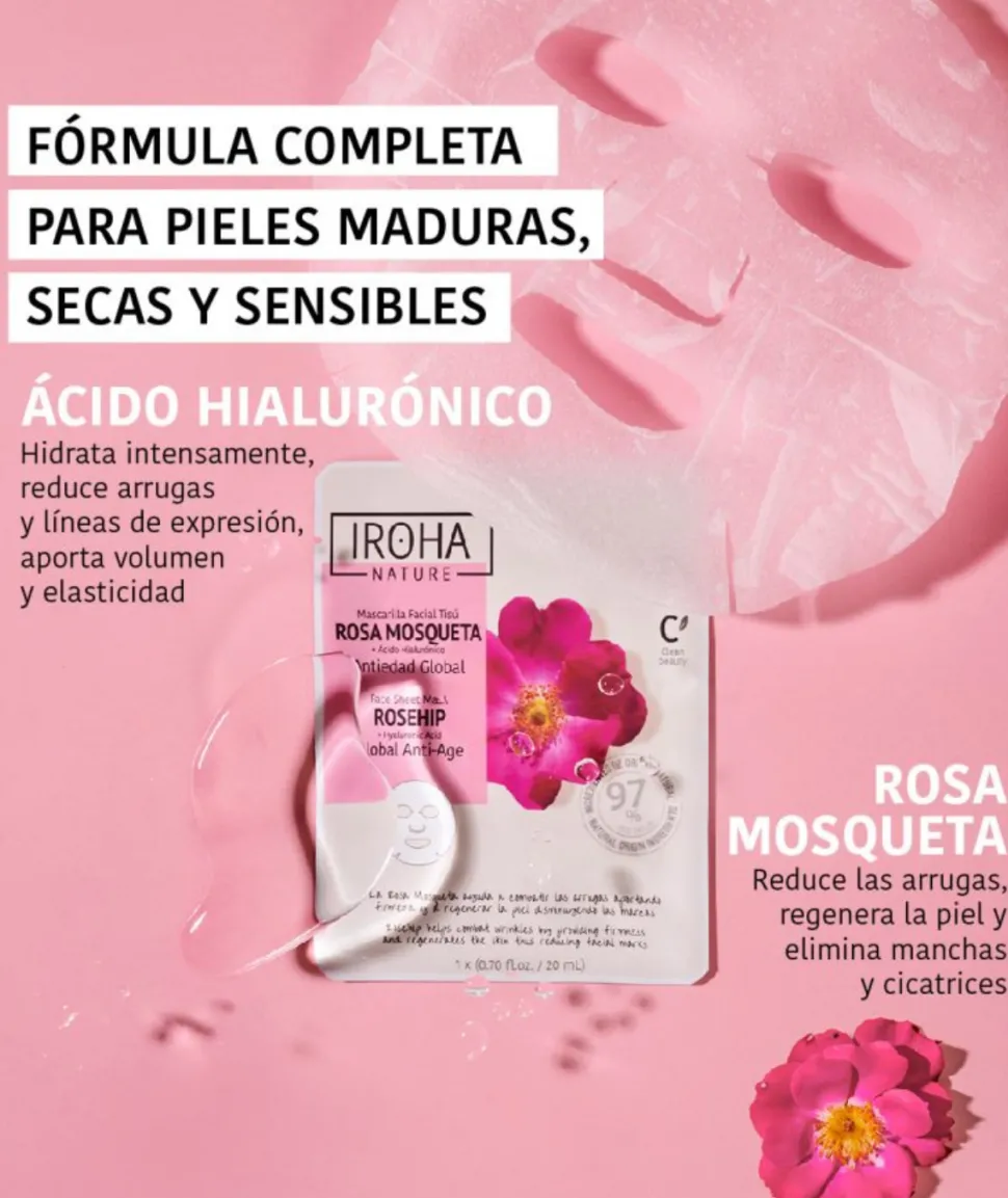 Mascarilla Facial Antiedad Global Con Rosa Mosqueta