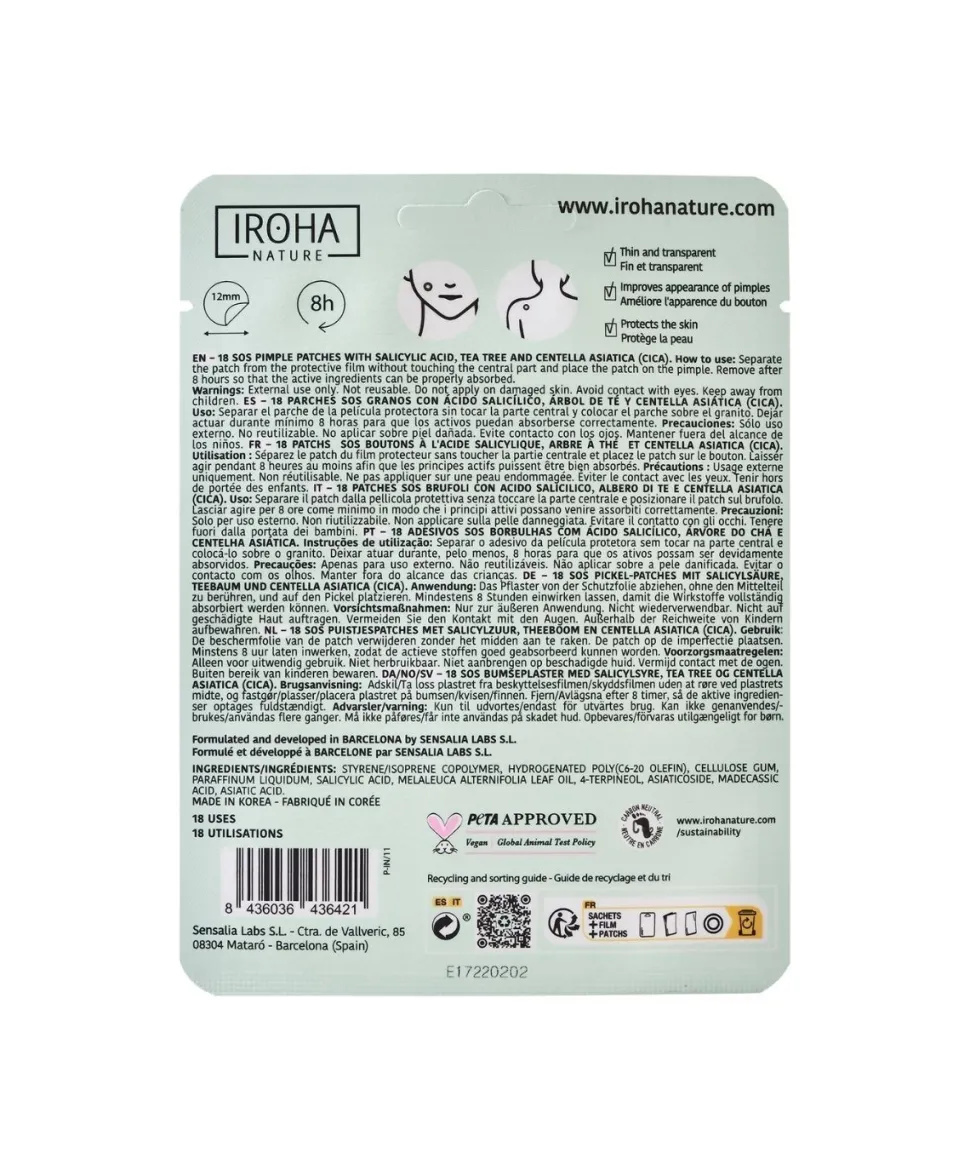 Mascarilla Facial Parches Sos Granos 18 Un.